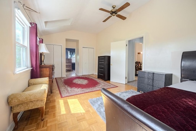 342 Townsend Rd, Groton, MA 01450 - bedroom featuring vaulted ceiling and ceiling fan