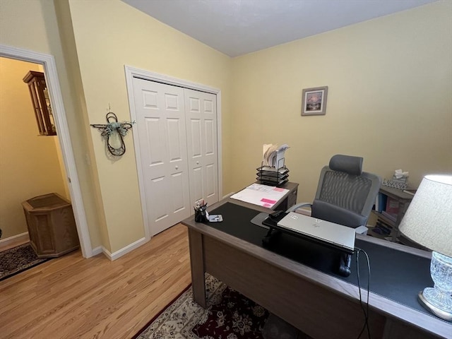 office featuring light wood-type flooring