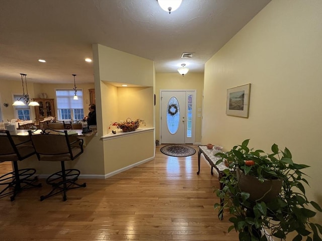 foyer featuring light hardwood / wood-style flooring