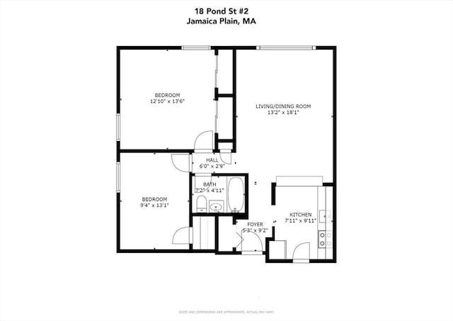 18 Pond St Unit 2, Boston, MA 02130 - floor plan / room layout