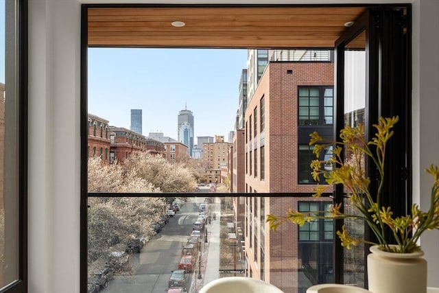 balcony featuring a view of city