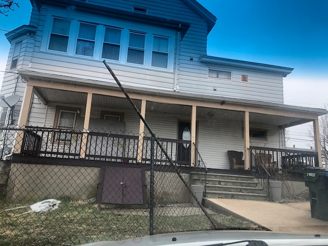 view of front of property with a porch