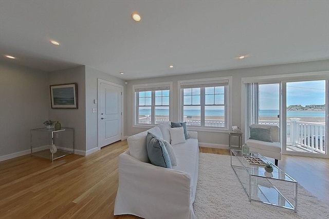 1089 Winthrop Ave Unit A, Revere, MA 02151 - living area with light wood-style floors, baseboards, and recessed lighting