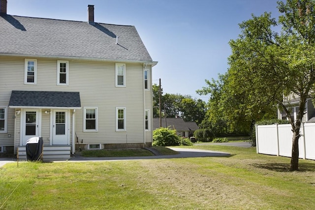 29 Maple St Unit 2, Uxbridge, MA 01569 - rear view of property with a chimney and a shingled roof