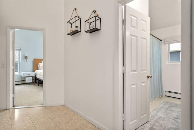 40 Fowler Ave, Revere, MA 02151 - hall featuring a baseboard radiator and baseboards