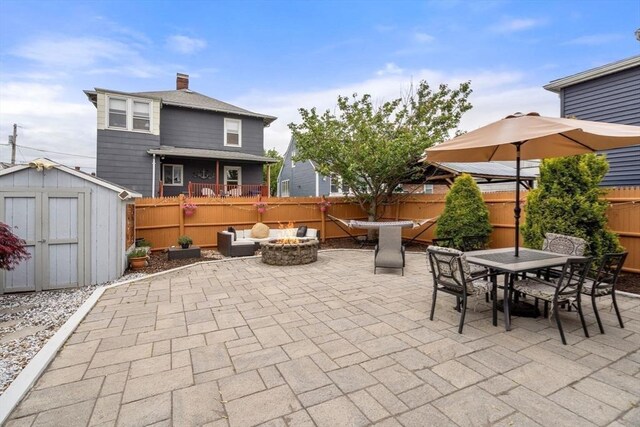 40 Fowler Ave, Revere, MA 02151 - view of patio / terrace featuring an outdoor fire pit and outdoor dining space