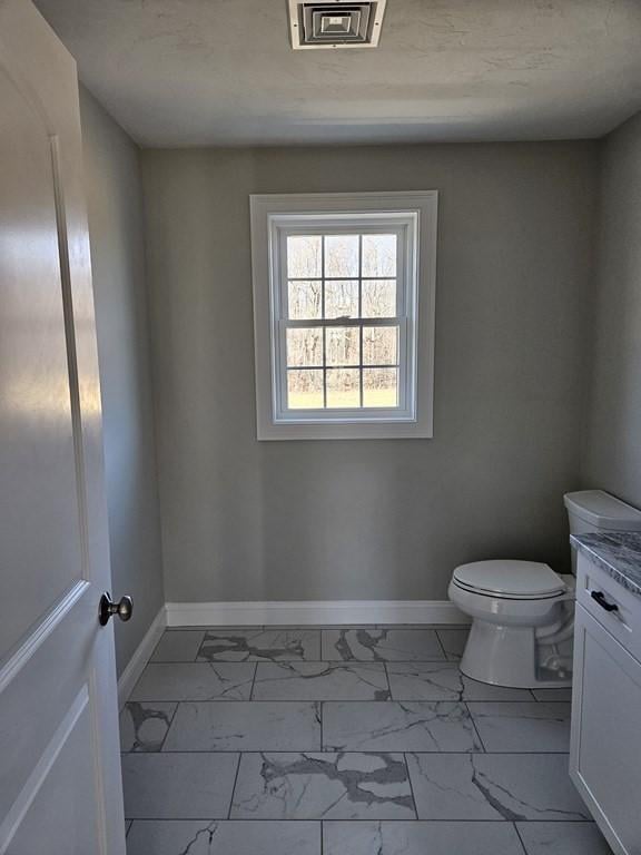 bathroom with toilet and vanity