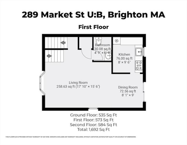 289 Market St Unit B, Boston, MA 02135 - floor plan / room layout