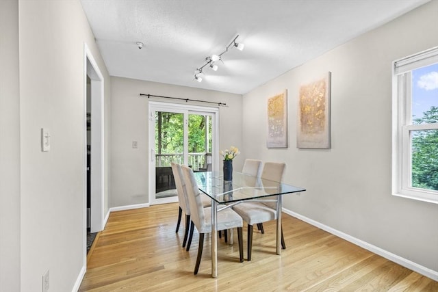 289 Market St Unit B, Boston, MA 02135 - dining space featuring healthy amount of natural light, light wood finished floors, baseboards, and track lighting