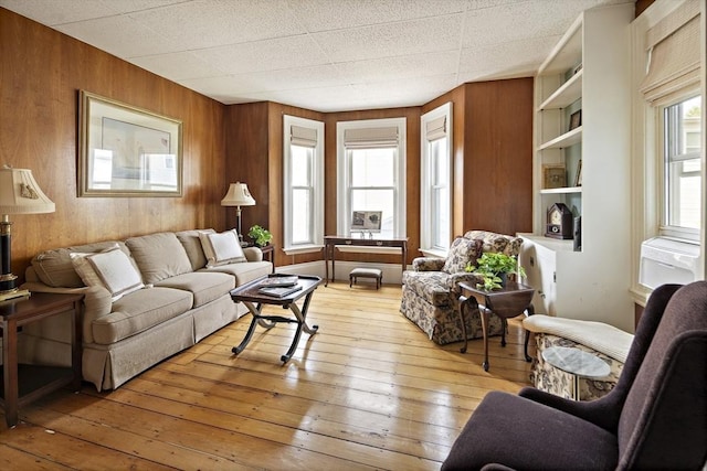38 Spring St, Somerville, MA 02143 - living area with wooden walls and light wood-style flooring
