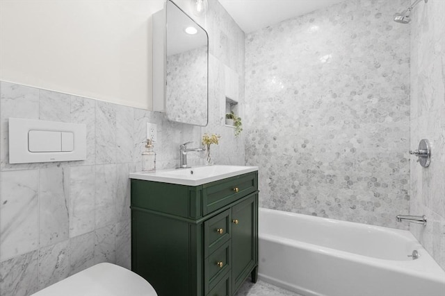 14 Corcoran Rd, Burlington, MA 01803 - full bath with vanity, tile walls, and  shower combination