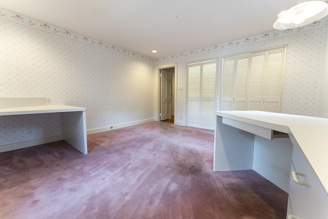 9 Dennison Rd, Worcester, MA 01609 - unfurnished office featuring carpet, wallpapered walls, and baseboards