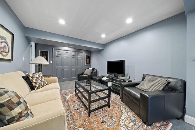 160 Pine St Unit 10, Newton, MA 02466 - living room featuring recessed lighting and baseboards