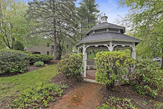 160 Pine St Unit 10, Newton, MA 02466 - view of yard featuring a gazebo and a deck