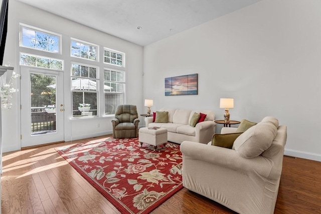 22 Grey Hawk Dr Unit 22, Mashpee, MA 02649 - living room featuring baseboards and hardwood / wood-style floors