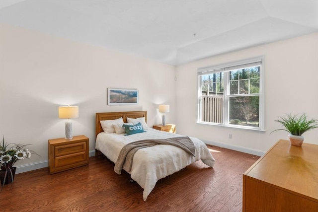 22 Grey Hawk Dr Unit 22, Mashpee, MA 02649 - bedroom featuring lofted ceiling, baseboards, and wood finished floors