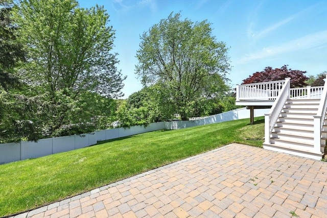 25 Saybrook Cir, South Hadley, MA 01075 - view of patio featuring stairs and a wooden deck