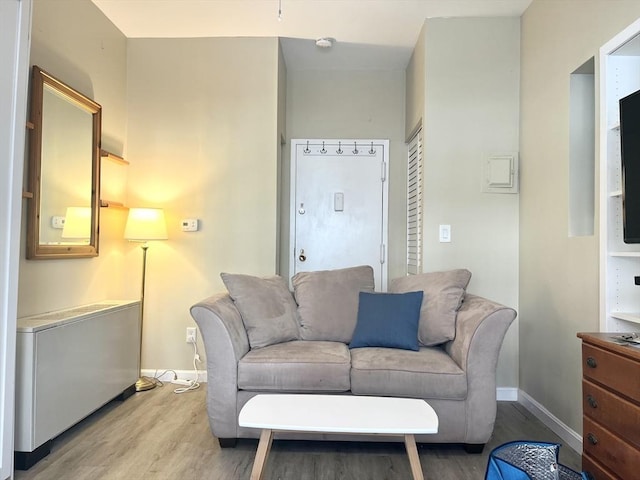 living room with light wood-type flooring