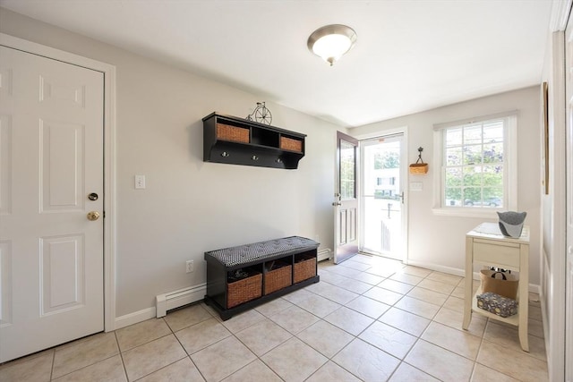 67 Jacap Dr, North Attleboro, MA 02760 - mudroom with baseboards, light tile patterned floors, and a baseboard heating unit
