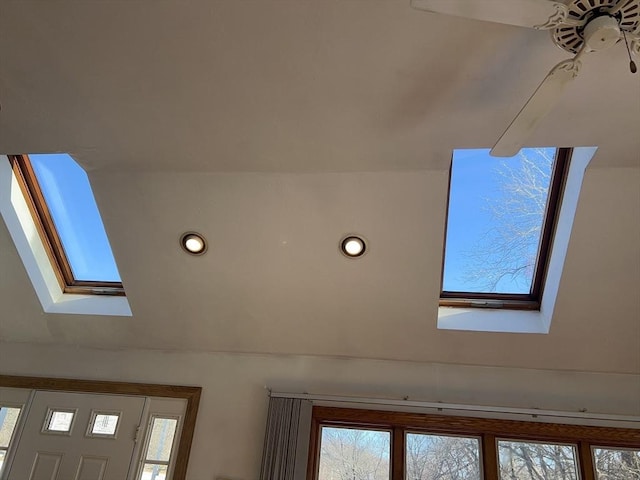 room details with a skylight