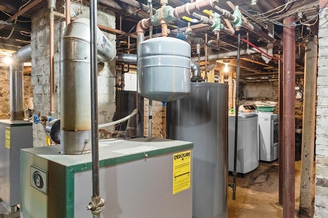 27-1/2 7th Ave, Haverhill, MA 01830 - utilities with water heater, separate washer and dryer, and a heating unit