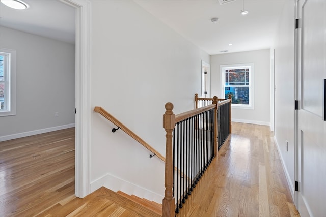 hallway featuring light wood-type flooring