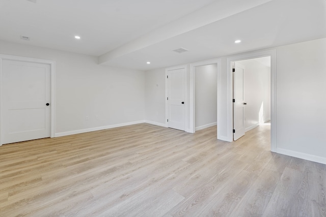 unfurnished room featuring light hardwood / wood-style floors