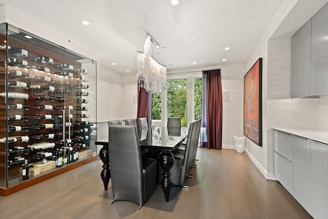 wine room featuring light hardwood / wood-style flooring