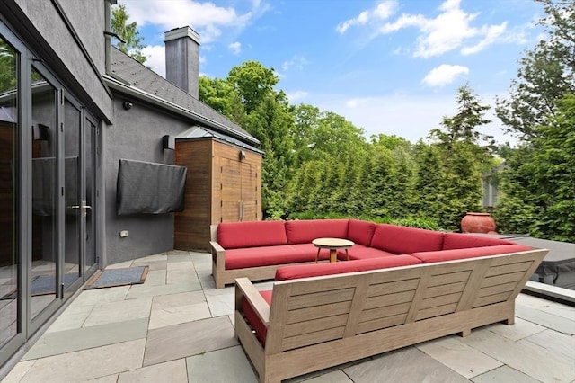 view of patio featuring an outdoor hangout area