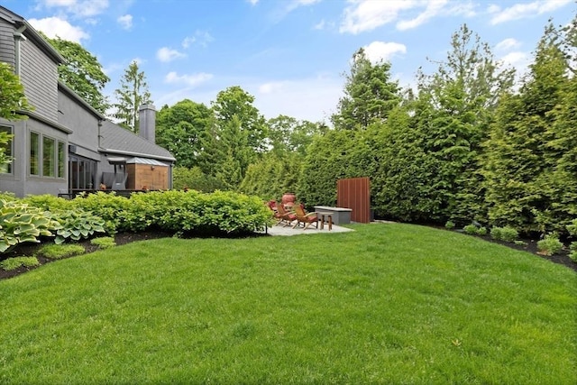 view of yard featuring a patio area