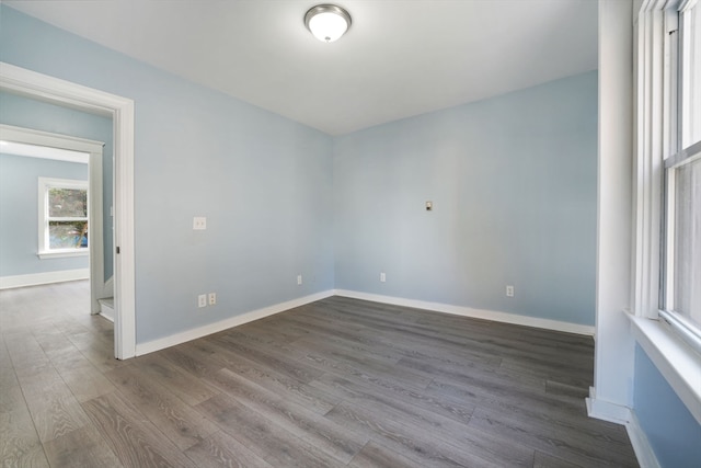 empty room featuring wood-type flooring