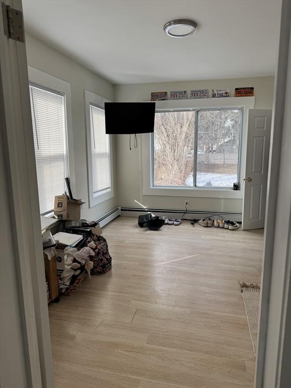 bedroom featuring light wood-type flooring