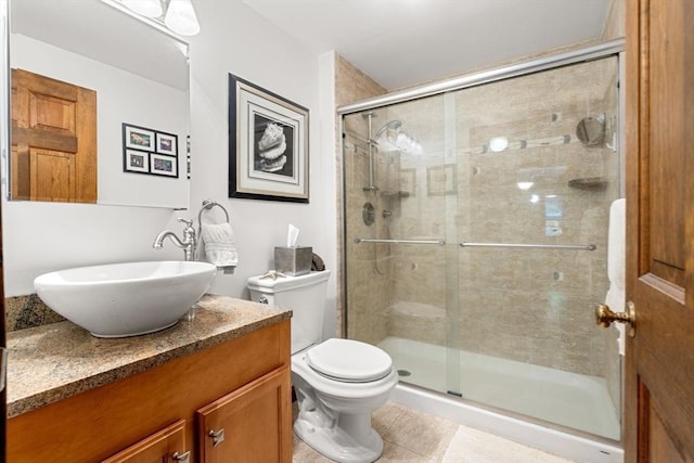 115 Depot, Boxford, MA 01921 - full bathroom with vanity, a shower stall, and tile patterned flooring