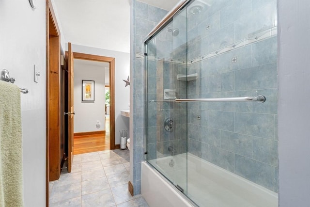 115 Depot, Boxford, MA 01921 - bathroom featuring bath / shower combo with glass door and tile patterned flooring