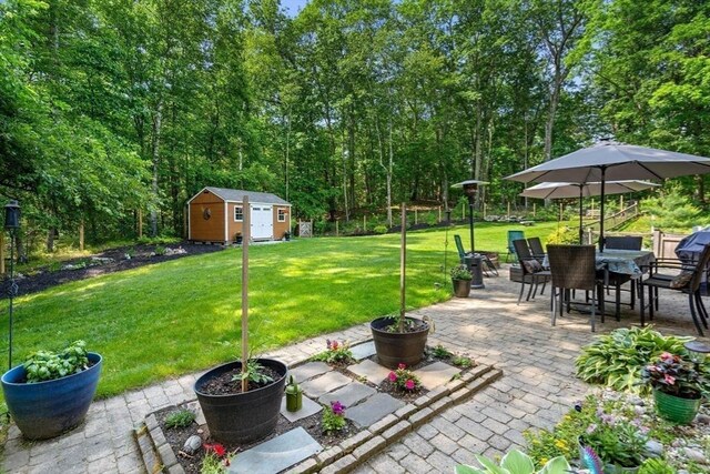 115 Depot, Boxford, MA 01921 - view of patio / terrace with a storage unit and outdoor dining area