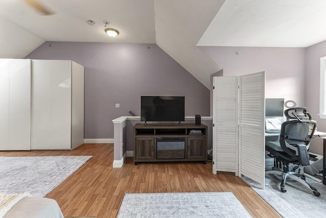 20 Copper Lantern Ln Unit 20, Carver, MA 02330 - office space with lofted ceiling, light wood-style floors, and baseboards