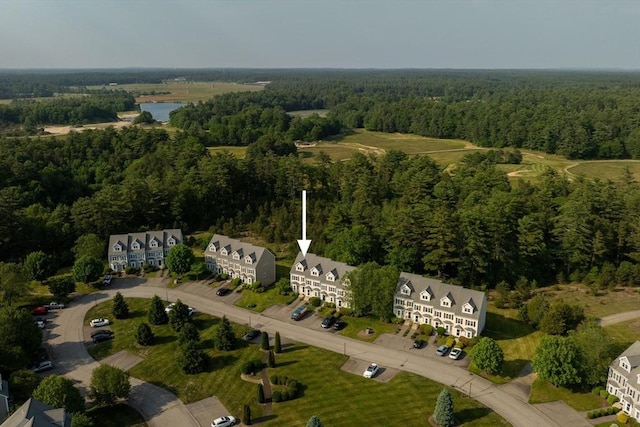 20 Copper Lantern Ln Unit 20, Carver, MA 02330 - aerial view of property's location featuring a heavily wooded area