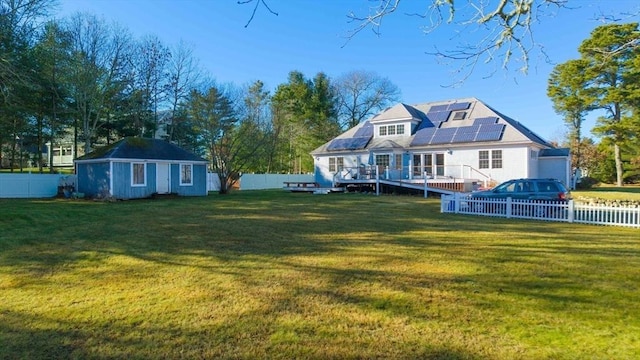 view of yard featuring a wooden deck