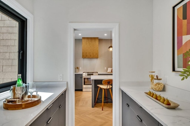 bathroom featuring vanity and recessed lighting