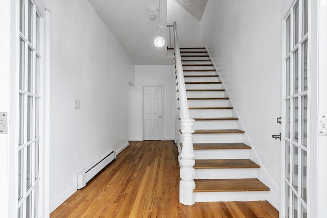39 High, Haverhill, MA 01832 - staircase featuring baseboard heating and wood finished floors