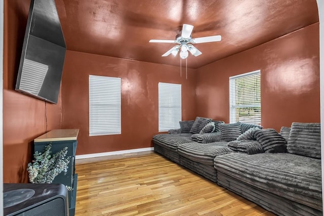 39 High, Haverhill, MA 01832 - living room featuring wood finished floors and a ceiling fan