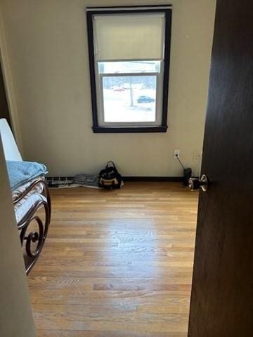 bedroom featuring wood finished floors