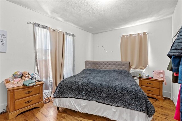 15 Russell St, Worcester, MA 01609 - bedroom with light wood-style flooring and a textured ceiling