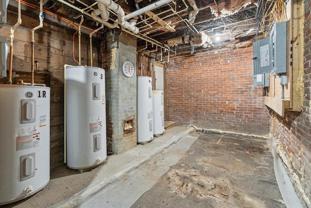 15 Russell St, Worcester, MA 01609 - unfinished below grade area featuring water heater and electric panel