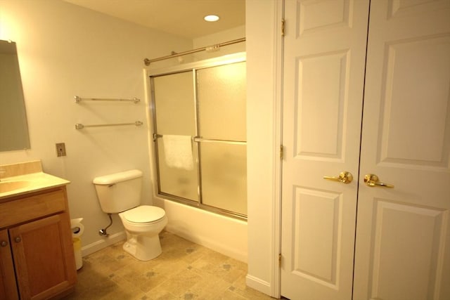 110 Dillingham Ave Unit 212, Falmouth, MA 02540 - full bath featuring vanity, shower / bath combination with glass door, and recessed lighting