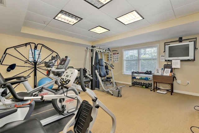 110 Dillingham Ave Unit 212, Falmouth, MA 02540 - exercise room with baseboards and carpet floors