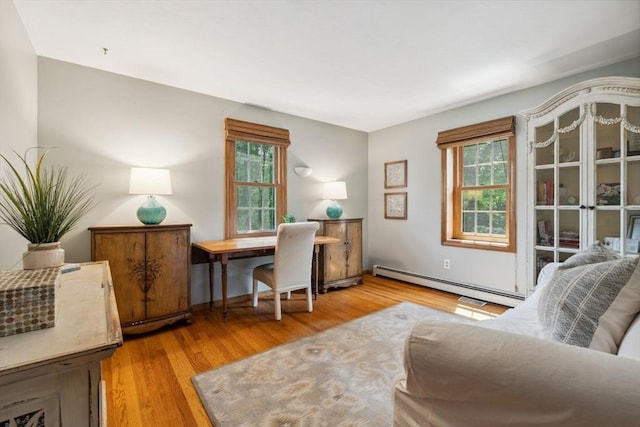 5 Red Tail Run, Canton, MA 02021 - home office with a baseboard heating unit, plenty of natural light, and wood finished floors