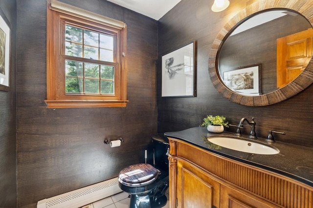 5 Red Tail Run, Canton, MA 02021 - bathroom with baseboard heating, toilet, vanity, and tile patterned flooring
