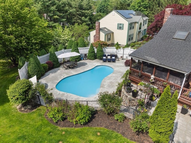 5 Red Tail Run, Canton, MA 02021 - view of swimming pool with a fenced backyard, a patio, outdoor dining area, and a deck