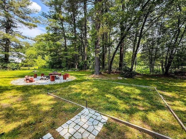 1 Fieldstone Way, Hopedale, MA 01747 - view of grassy yard with a fire pit
